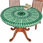 Collections Stretch-to-fit Mosaic Design Table Covers, Green New. Price: $14.99.