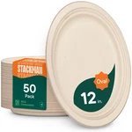 100% Compostable Oval Paper Plates 50-PACK Pfas-free Bpi Certified ... New. Price: $32.99.