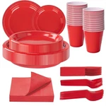 Wellife 210 Pcs Red Plastic Plates For 30 Guests Disposable Dinnerware Set I... New. Price: $52.13.