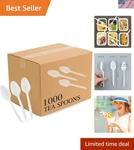 Cutlery Plastic Teaspoons Medium Weight Disposable Silverware White 1000 Count New. Price: $42.46.