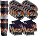 Motorcycle Biker Birthday Party Supplies Set Plates Napkins Cups Black New. Price: $24.17.