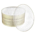 R-kay 100 Pack Inch Clear Plastic Plates For Wedding Hammered Gold Rimme... New. Price: $60.70.