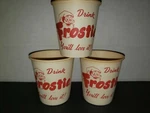 3 Drink Frostie Root Beer You'll Love It Waxed Oz Soda Cups Old Stock New. Price: $15.99.