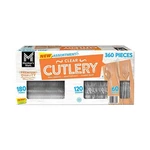 Member's Mark Clear Cutlery Combo Pack, Forks, Knives, Spoons 360 Ct. New. Price: $26.50.