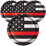 Firefighter/emtthin Red Line 7 Plates 24 Pack Round Dessert The New. Price: $22.80.