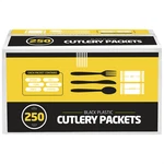 Supellectilem 250 Disposable Cutlery Packets - Knife Fork Spoon Napkin Salt New. Price: $65.95.