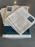 American Home Collection Tablecloth 60X84 Oval W/6 Napkins Metallic Ivory Plaid New. Price: $35.00.