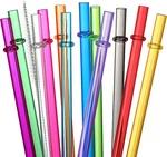 24 Pcs, Reusable With Brushes, 10.5" Long Tritan Hard Plastic Straws, New. Price: $11.83.