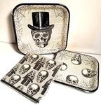 Extra 10% Off Unique Rare Halloween Skull Party Plates & Napkins Set Made Usa New. Price: $14.00.
