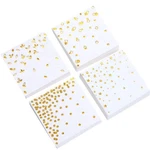 Gold Cocktail Napkins 100 4 Designs, 3-PLY, 5X5" Disposable Party, Wedding New. Price: $20.21.