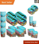 Fun Ocean-themed Tableware Set For 16 Guests: Plates, Cups & Napkins Included New. Price: $36.99.