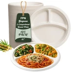 3 Compartment Disposable Paper Plates 10 Heavy Duty Dinner Bulk 125/250 New. Price: $26.39.