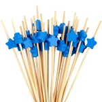Framendino, 100 Pack Bamboo Cocktail Skewers Toothpicks With Dark Blue New. Price: $11.23.