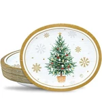 Zvk 12" Christmas Oval Paper Plates Set Disposable 50 Count Large Party Buffe... New. Price: $35.64.