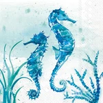 Ihr Cocktail Napkins Disposable 3-PLY Paper Pack, Aquaworld Sea Horse New. Price: $8.99.
