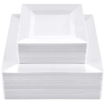 Setup 100 Piece Combo White Square Plates, Disposable Plastic - Premi... New. Price: $47.91.