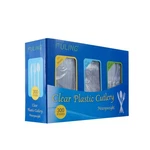 Fuling Clear Plastic Cutlery Set, Disposable COMBO-300PCS, Transparent New. Price: $33.99.