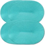 Cait Chapman Oval Braided Woven Placesmats, 12" X 18", Teal, Set Of 4 New. Price: $17.95.