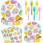Jhfinely 96 Pieces Easter Paper Plates And Napkins 9INCH, 7INCH, Multicolor New. Price: $24.90.