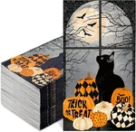 50PCS Halloween Guest Napkins Black Cat Pumpkin Disposable Paper Trick New. Price: $23.90.