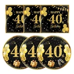 Birthday Tableware Set Decorations Napkins And PLATES40TH Desse... New. Price: $18.71.