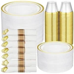 R-kay 350PCS Gold Plastic Dinnerware Set Guest, Plates For Pa... New. Price: $98.88.