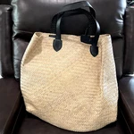 Hacienda Montaecristo Xl Straw Tote Artesian Handmade Mexico Leather Handles Pre-owned. Price: $31.90.