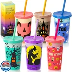 Ooinqq Halloween Color Changing Cups For Kids - 6PCS 12OZ Plastic Tumbler Wit New. Price: $27.99.