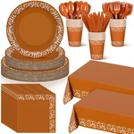 Mexican Party Supplies 177PC Orange Terracotta Plates Cups Napkins 25 Guest New. Price: $36.49.