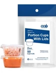 Edi 2 Oz, 50 Sets Clear Disposable Plastic Portion Cups With Leakproof Lids... New. Price: $11.99.