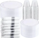 Wellife 350PCS Plastic Plates - Disposable Silverware, Include: New. Price: $88.56.