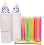 200 Snow Cone Cups 6 Oz And Spoon Straws New. Price: $24.99.