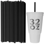 Disposable Tumbler Straws - 10 Tall X 0.28 Inches, Black New. Price: $14.76.