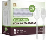 400 Count Plastic Silverware Heavy Duty - Clear Forks And New. Price: $28.88.