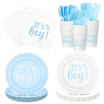 218 Pcs Blue Boy Baby Shower Decorations 9 Inch 7 Dessert Plates New. Price: $40.91.