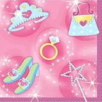 Sparkling Princess Pink Fancy Girls Kids Birthday Party Paper Beverage Napkins New. Price: $10.99.