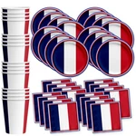 France French Flag Birthday Party Supplies Tableware Kit For 16 Guests New. Price: $31.68.