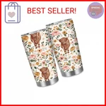 Jarthenaamcs 1PCS Boho Floral Highland Cow Tumbler With Lid Straw Brush 20OZ New. Price: $20.58.