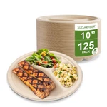 125 Count Harvest Pack Compostable 3 Compartment Disposable Paper Plates, Ro... New. Price: $35.77.