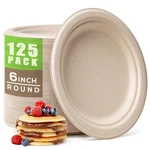 Gezond Compostable Small Paper Plates 6 Inch 125 Pack Dessert Disposab... New. Price: $22.51.