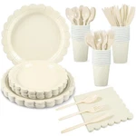 Xiangqu 175 Ivory Paper Plates And Napkins, Beige Pcs, Cream White New. Price: $31.55.