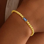 Turandoss Gold Beaded Birthstone Bracelet For Women Girls, Birthday Gifts, 6.5IN New. Price: $9.99.