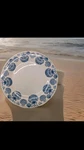 Blue And White Seashell Pattern Smooth Round Dinner Plate Set Of 4 Royal Norfolk New. Price: $25.00.