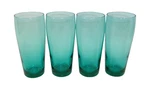 4 Vintage Cristar Aqua Teal Green 6-3/8" Barware Cooler Glasses Used. Price: $39.99.