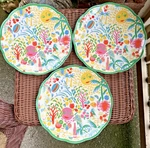 New Roller Rabbit Target 3 Dinner Plates Melamine Scalloped Bright Sun Party 11". Price: $18.95.
