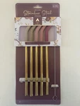 Wellness Reusable Stainless Steel Gold Straw 5 Pc Set Silicone Tips & Brush New. Price: $7.37.