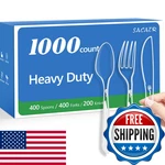 Sacatr 1000 Count Plastic Silverware Heavy Duty -400 FORKS400 FORKS200 New. Price: $59.76.
