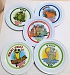 Vtg Rainforest Cafe Melamine 10 Round Dinner Plate Set Of 5 Tuki Nile Maya Chai Used. Price: $45.95.