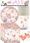 Butterfly Sparkle & Flowers Party Tableware, Baby Shower Decorations Balloons New. Price: $6.74.
