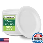 Freshware Paper Plates Disposable 10 500-PACK Biodegradable Sugarcane New. Price: $142.51.